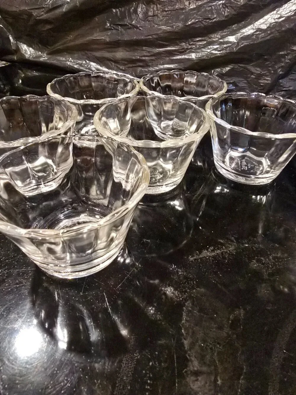 Anchor Hocking Fire King #422 Clear Custard Cup 5 oz Ramekin Lot of 6 Vintage